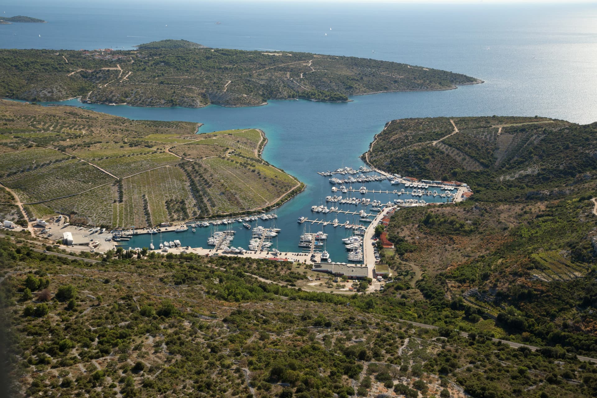 Areal view of marina Kremik