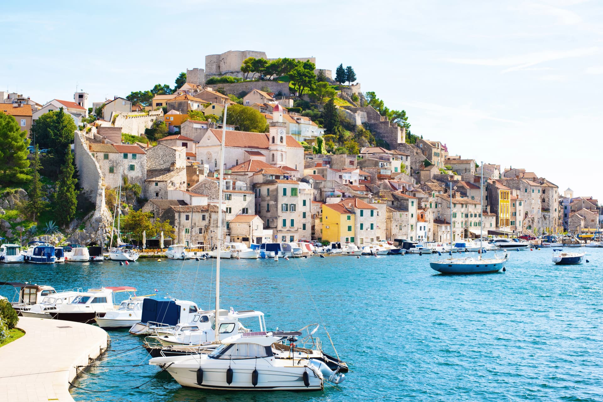 View of the Šibenik town, Dalmatia, Croatia.
