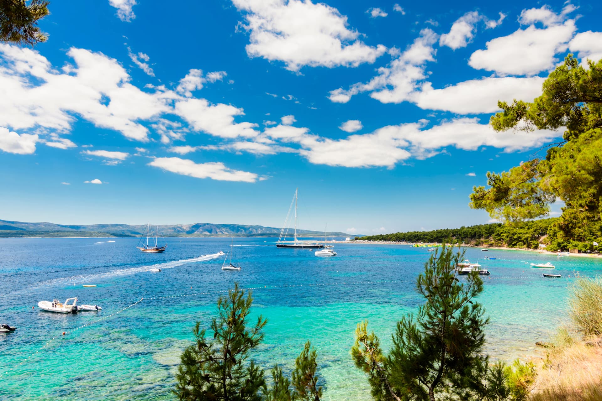 Bol, island of Brac, Croatia, Zlatni rat beach